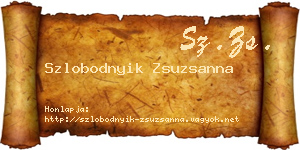 Szlobodnyik Zsuzsanna névjegykártya