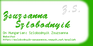 zsuzsanna szlobodnyik business card